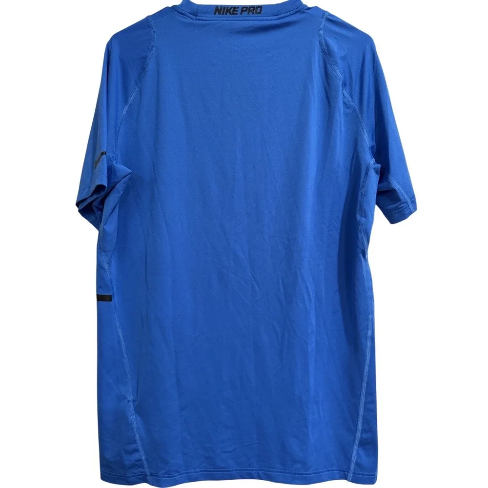 Nike Pro Dri Fit Men's Blue T Shirt Athletic Performance Tee Size L‎ Activewear